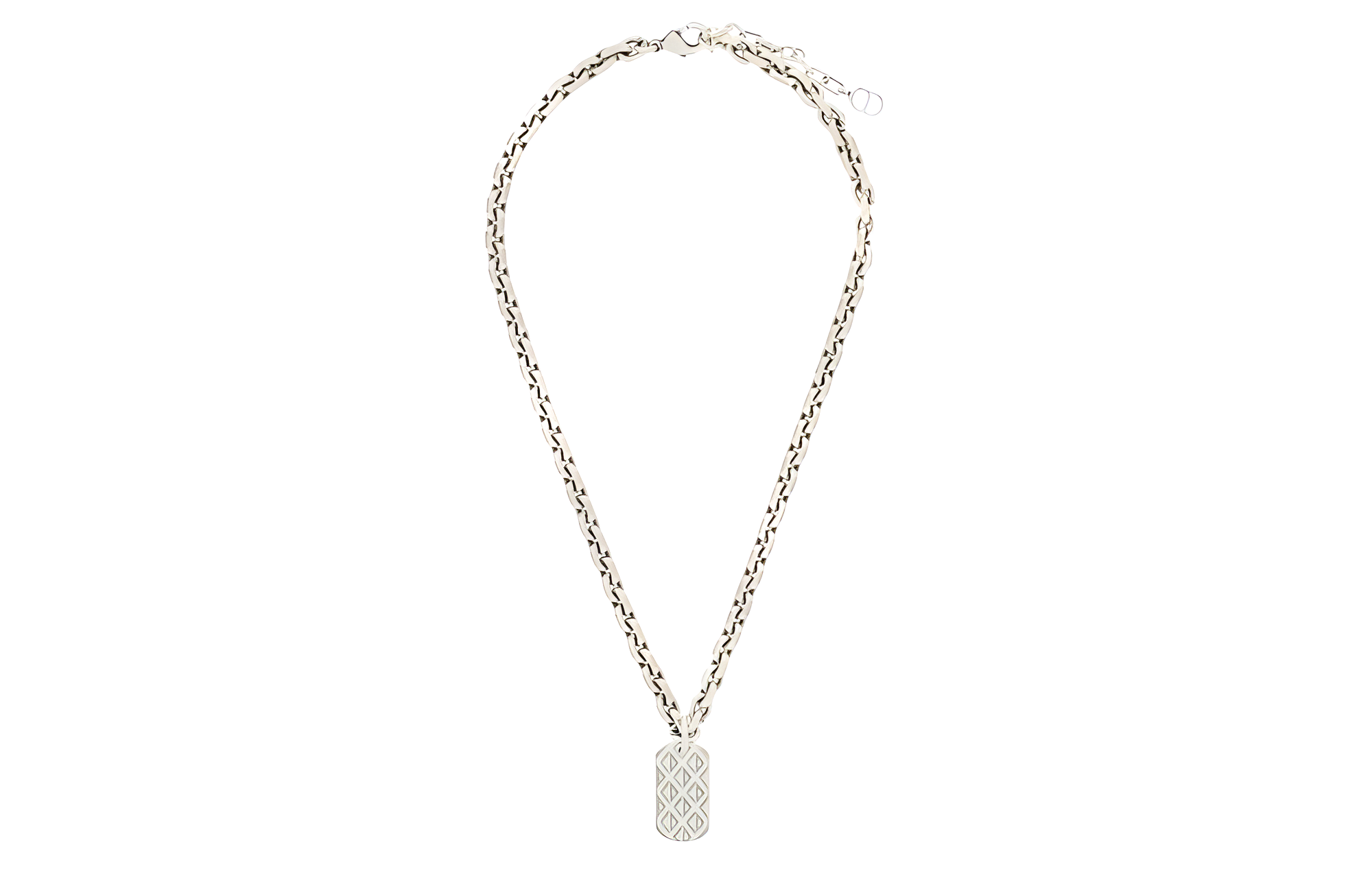 DIOR CD Diamond Brass Necklaces Men's Silver