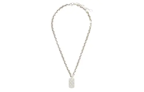 DIOR CD Diamond Brass Necklaces Men's Silver