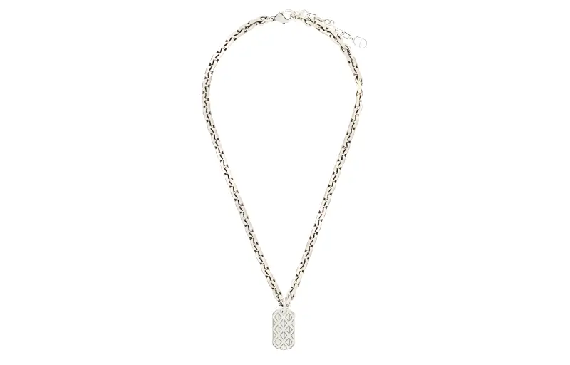 DIOR CD Diamond Brass Necklaces Men's Silver