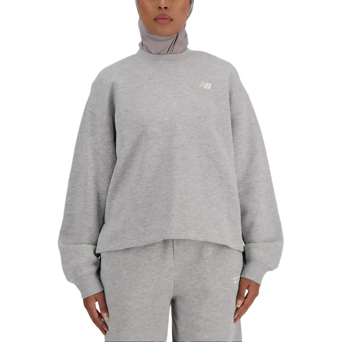 New Balance Linear Heritage Brushed Back Sweatshirt Women's Gray