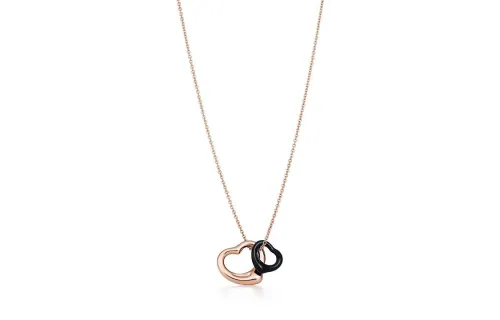 TIFFANY & CO. Elsa Peretti® 18K Rose Gold, Black Jade Necklaces Women's Rose Gold