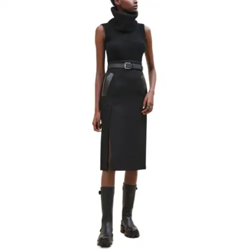 HERMES FW24 Casual Long Skirt Women's Black