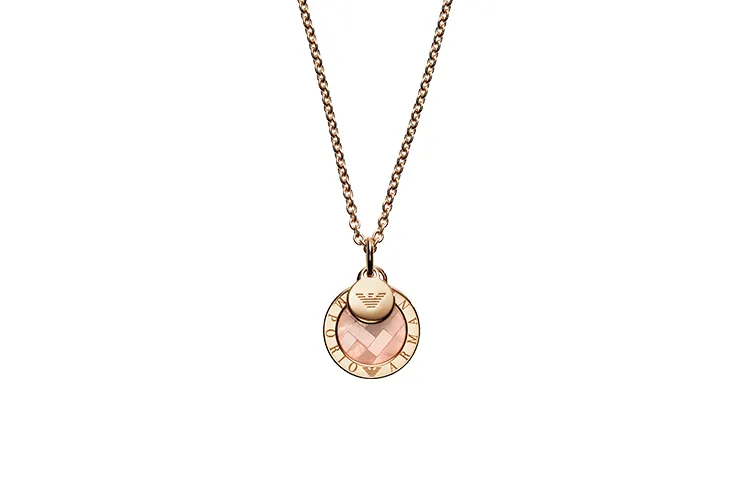 EMPORIO ARMANI Silver, Mother Of Pearl Necklaces Women's Rose Gold
