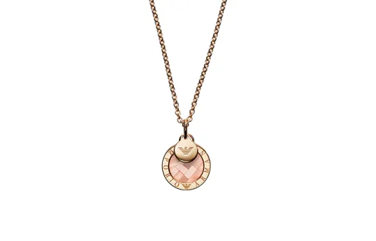 EMPORIO ARMANI Silver, Mother Of Pearl Necklaces Women's Rose Gold