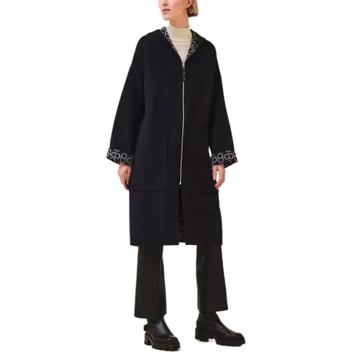 HERMES Coat Women's Marine Blue