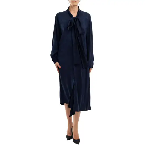 Balenciaga Floral Print Tied Neck Dress