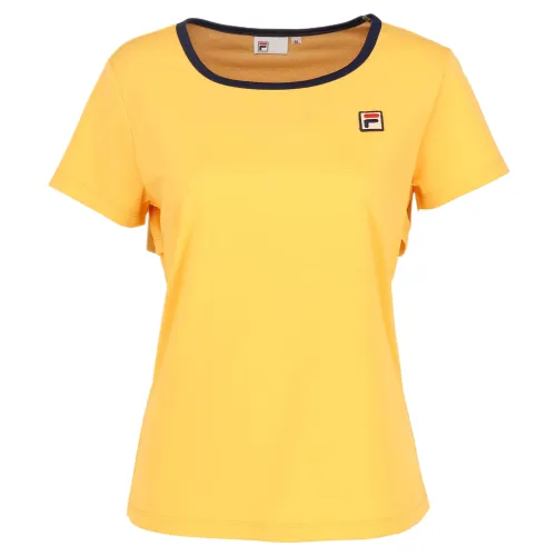 FILA Tennis Tops Women's Yellow Square Collar Thin