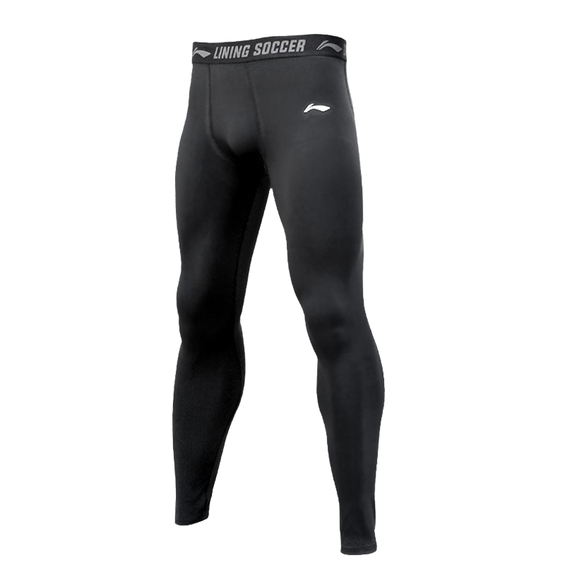 Li Ning Fitness Casual Running Thickened And Fleece Lined Tight Fit Sports Pants Men’s Black
