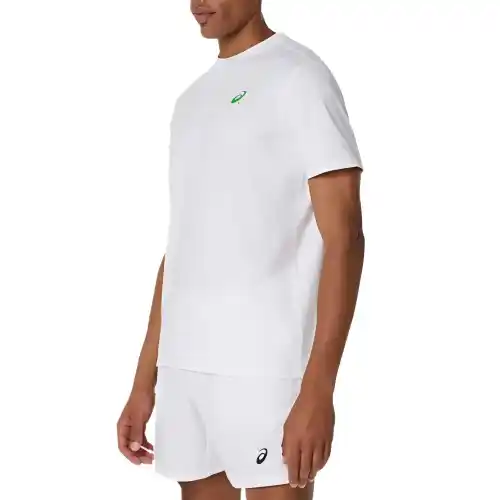 ASICS SS T Shirts Men's White Crew Neck