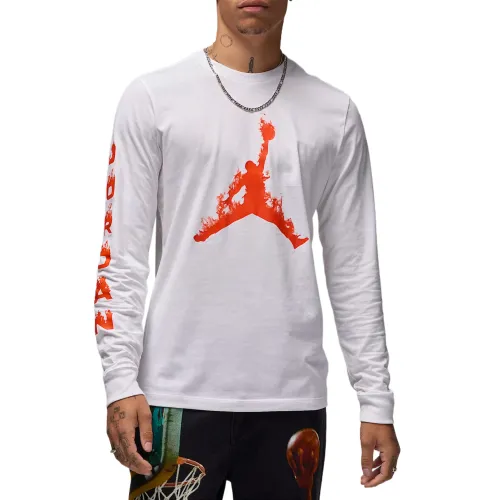 Jordan T Shirt T Shirts Men's White Crew Neck Moderate Straight Fit