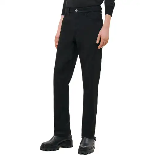 HERMES Jeans Men's Black Moderate Straight Fit Pants