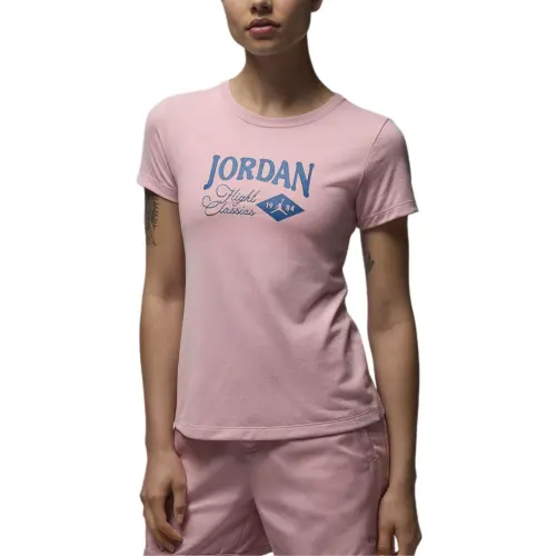 Jordan T Shirt Women's Pink Glaze