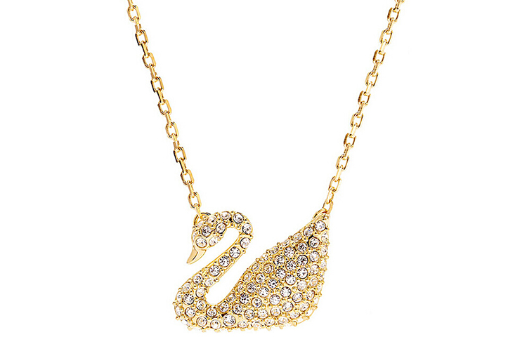 Swarovski Swarovski Crystal Gold Plated Swan Necklace Classic Gold Swan imitation crystal stone, gold-plated necklace women's gold