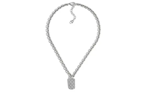 DIOR CD Diamond Brass Necklaces Men's Silver