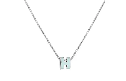 HERMES POP H Metal Necklaces Women's Silver