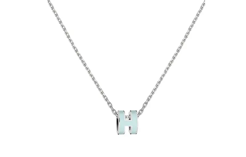 HERMES POP H Metal Necklaces Women's Silver