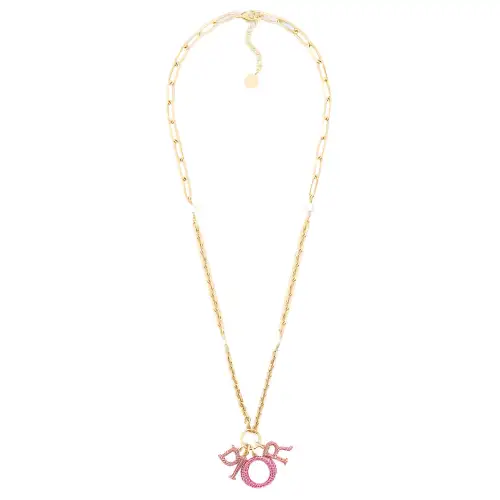 DIOR Metal, Resin, Artificial Pearl Necklaces Women's Gold