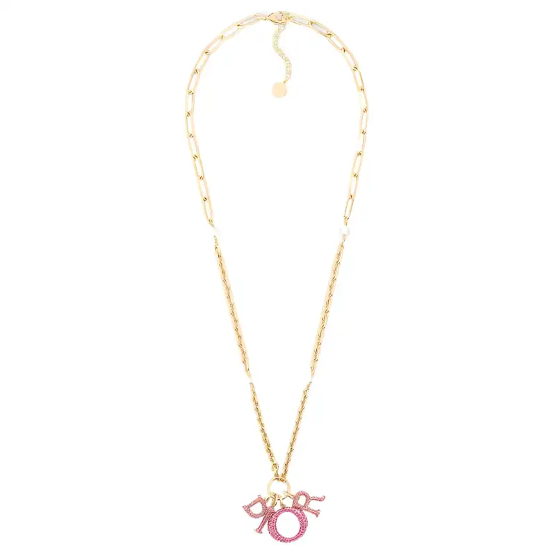 DIOR Metal, Resin, Artificial Pearl Necklaces Women's Gold