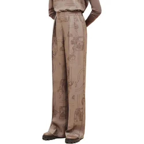 HERMES FW24 Casual Pants Women's Gray