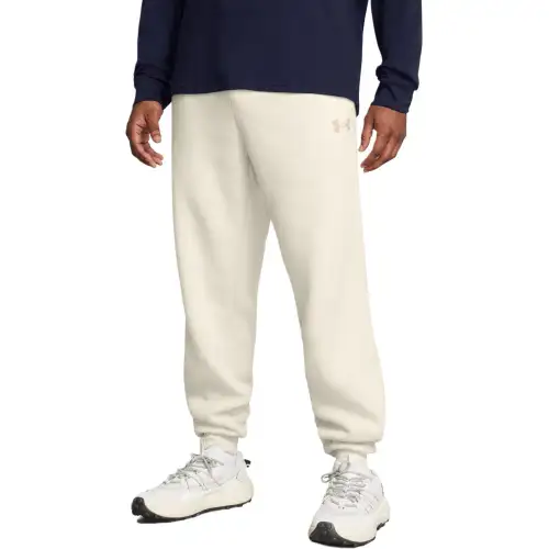Under Armour FW24 Fleece Pro solid color jogging training quick-drying comfortable knitted sweatpants men's peak white