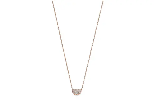 TIFFANY & CO. Elsa Peretti® 18K Rose Gold, Diamond Necklaces Unisex Rose Gold