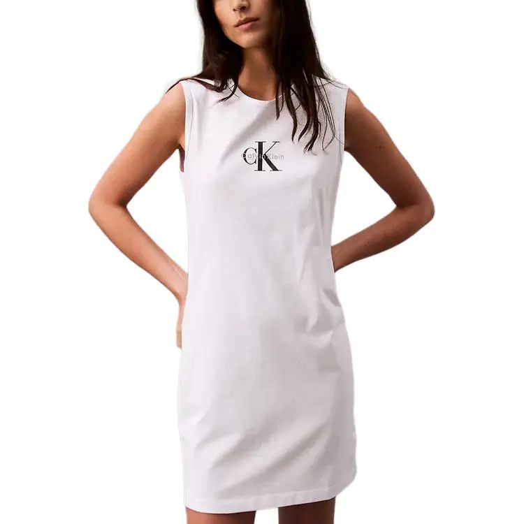 CALVIN KLEIN Sleeveless Dress Women's Bright White