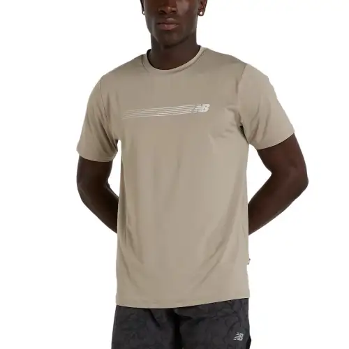 New Balance Linear Lines Performance T Shirt Men's Dried Up Stones
