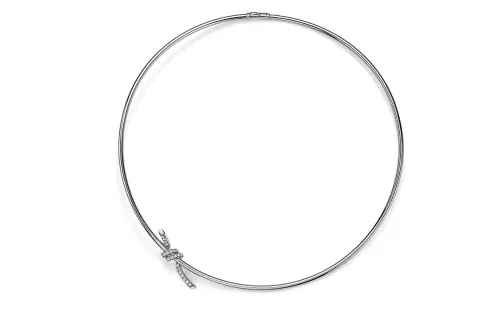 TIFFANY & CO. Tiffany Knot Diamond 18K White Gold Necklaces Women's White Gold