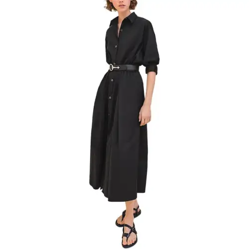 HERMES SS24 Long Sleeved Dress Women's Black