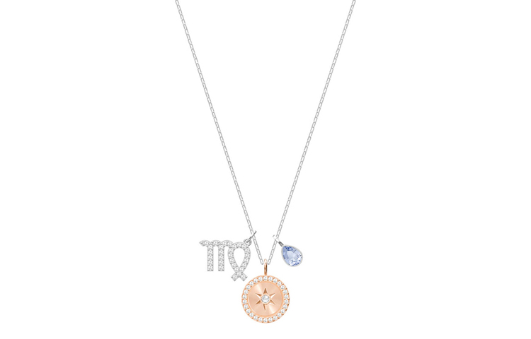 Женское колье Swarovski Zodiac Дева (розовое)