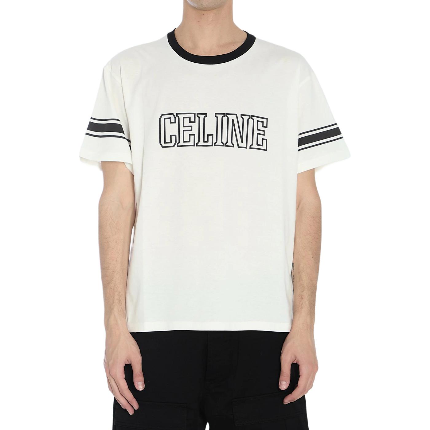 Мужская футболка CELINE Print T-Shirt (белая)