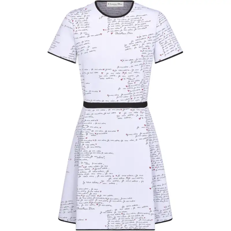DIOR SS24 Short Sleeved Dress Women's White