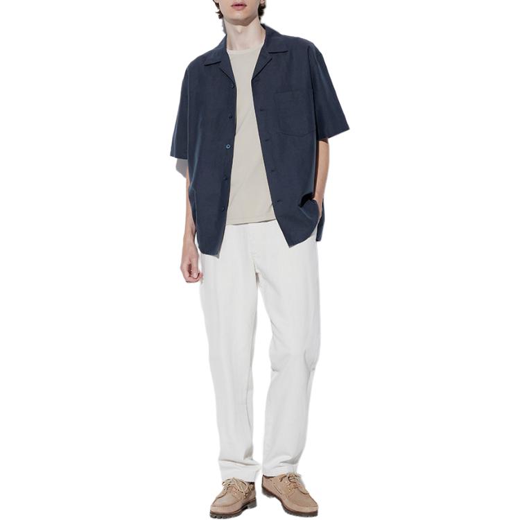 UNIQLO Uniqlo, solid white loose straight jeans, mid rise, loose straight fit