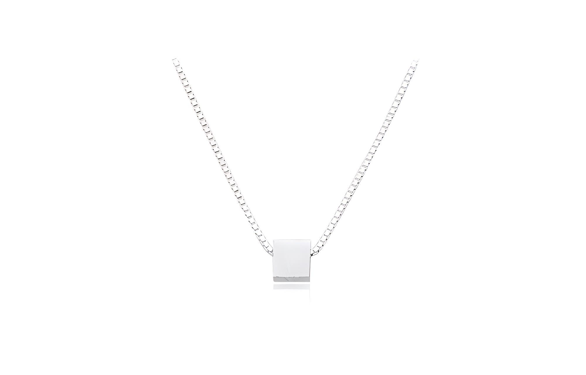 HOLLY RYAN 925 Sterling Silver Small Square Candy Necklace Women's Elegance Normcore Style
