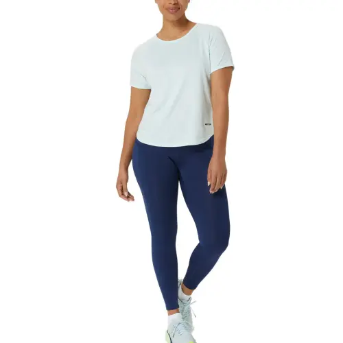 ASICS T Shirts Women's Blue Crew Neck Moderate Straight Fit