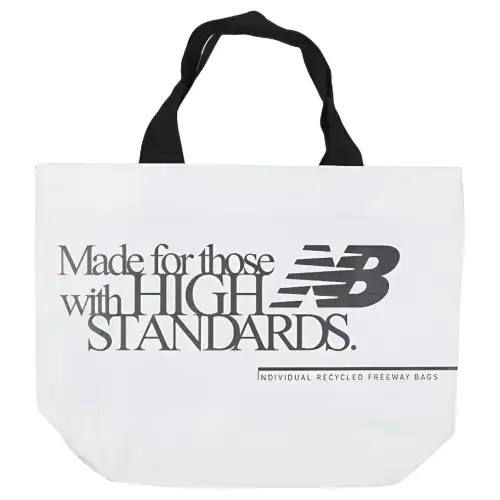 New Balance Letter Print Handbag, Shoulder Bag Large Women's White