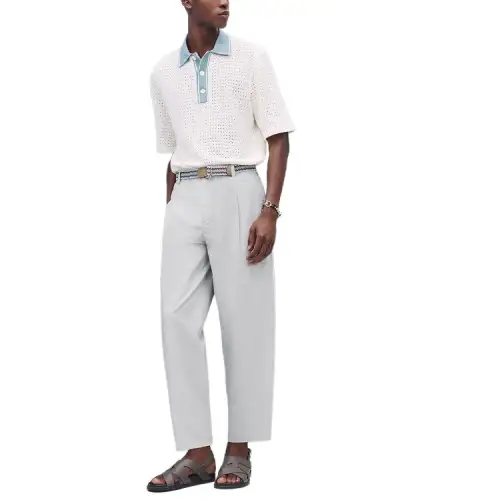 HERMES Casual Pants Men's Gray White