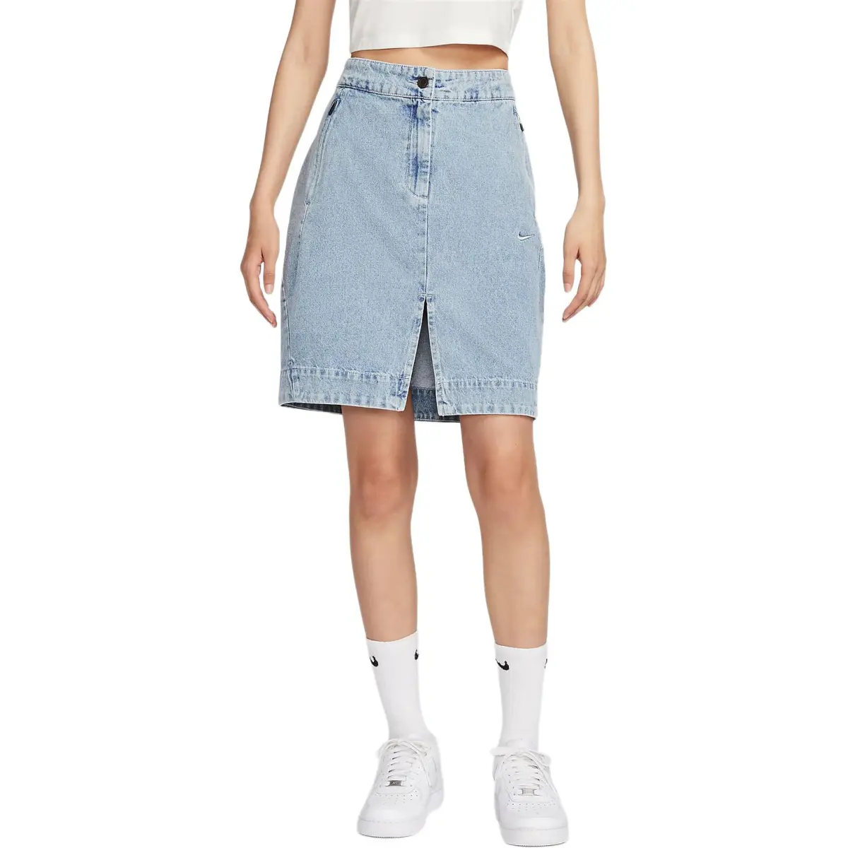 Nike Sportswear Denim Short Skirts Women's Light Armory Blue