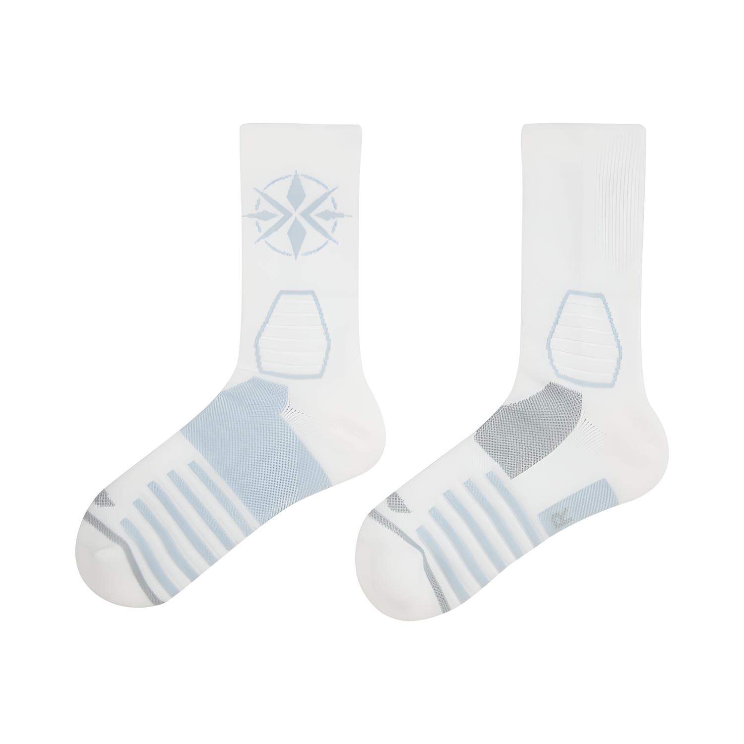 Li Ning Basketball Collection Crew Socks Unisex 1 Pack White Pearl