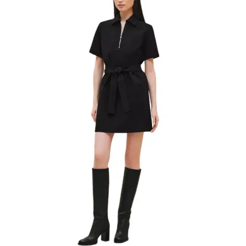 HERMES FW24 Short Sleeved Dress Women's Black