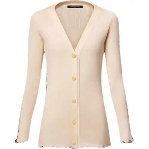 Lv Contrastil Frill Cardigan