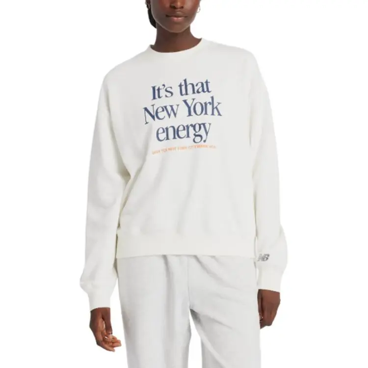 New Balance NYC Marathon GraphicFrench Terry Sweatshirt Women's White