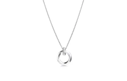TIFFANY & CO. T 18K White Gold Necklaces Women's Silver