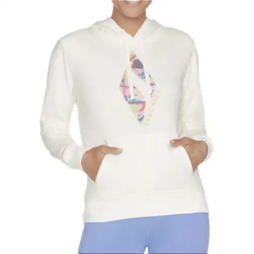 Skechers Sweatshirts Women's White Silver Hooded Moderate Regular