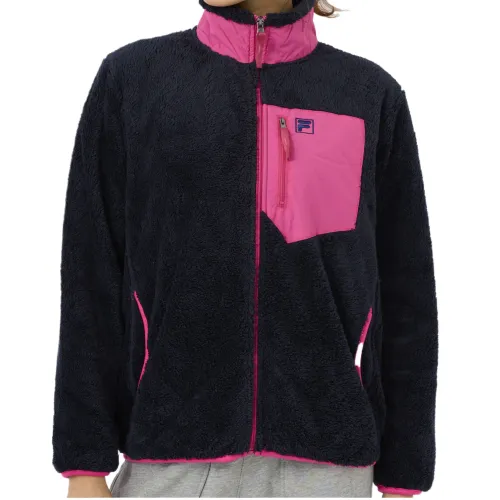 FILA Velvet Jackets Women's Black Stand Collar Moderate