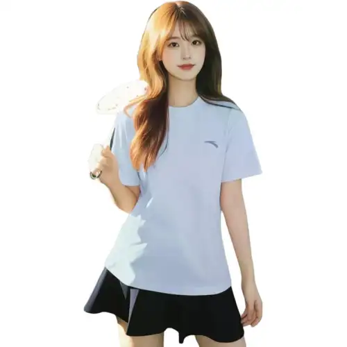 ANTA T Shirts Women's Aqua Sky Blue ❤ Crew Neck Thin Other