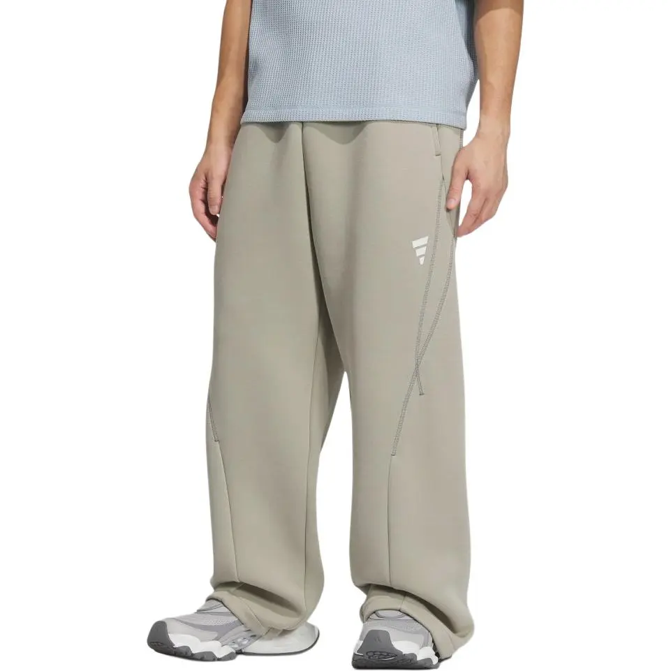 Adidas Knitted Sweatpants Men's Leather Gray