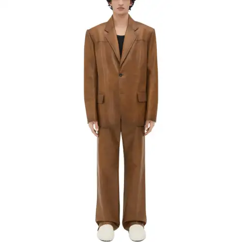 Bottega Veneta FW24 Leather Jacket Men's Teak