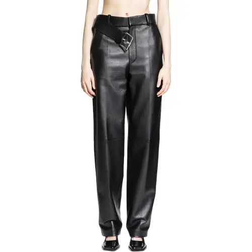LOEWE FW24 Leather Pants Women's Black