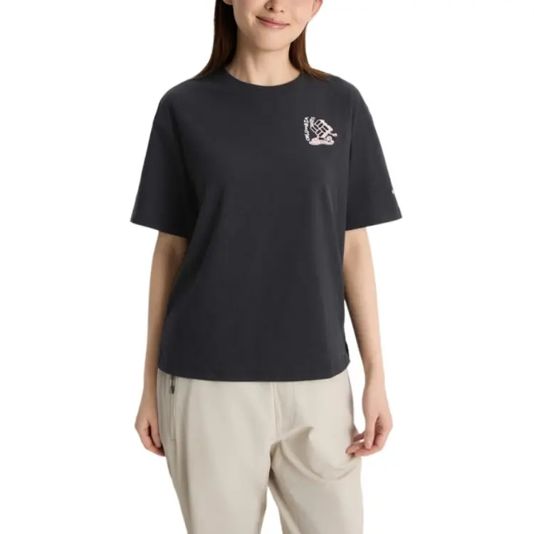 Columbia T-Shirts Women's Black-010 Crew Neck Moderate